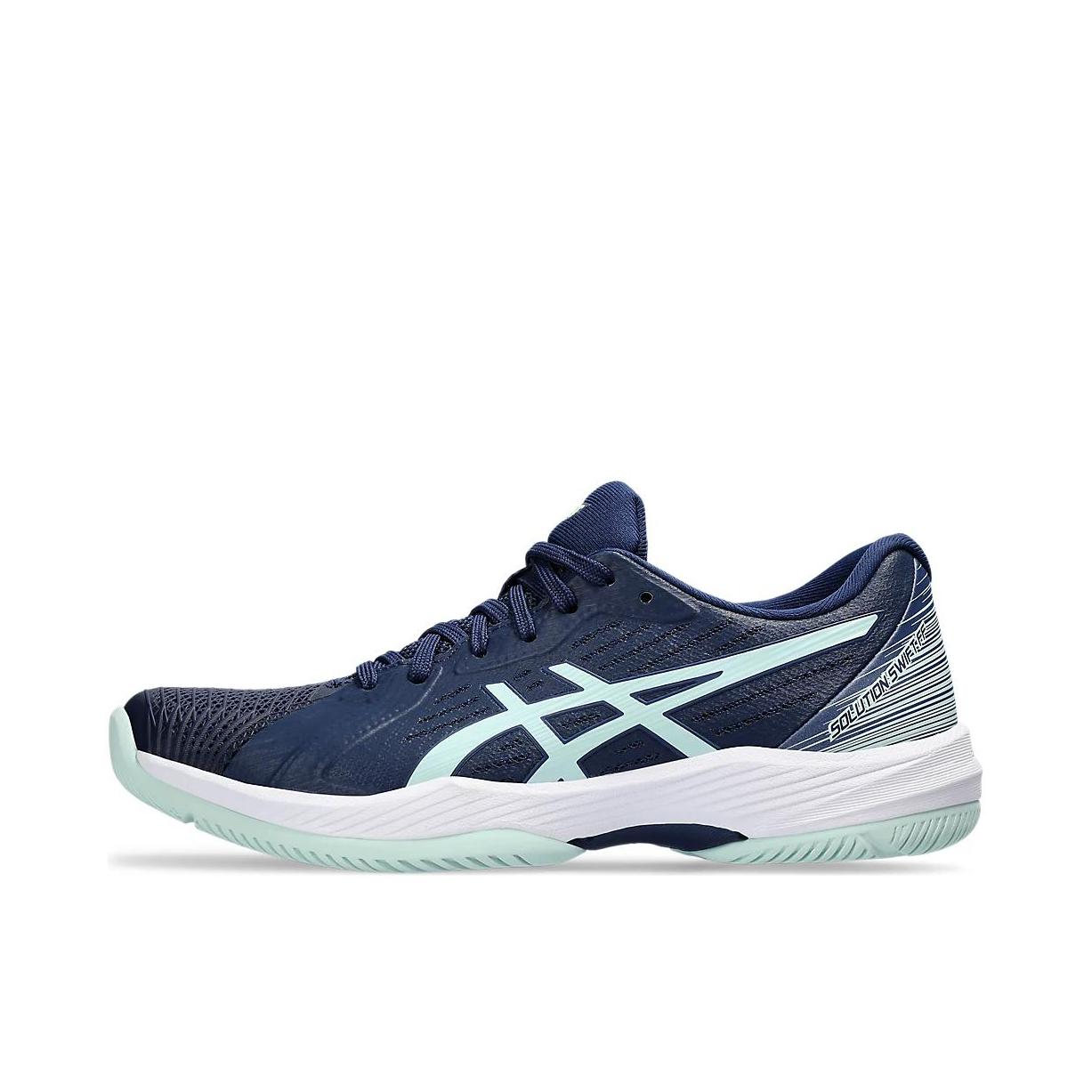 推荐商品：Asics/亚瑟士 Solution Swift FF 耐磨 透气 舒适 防滑 休闲 网球鞋 女款/深蓝色/薄荷绿  
