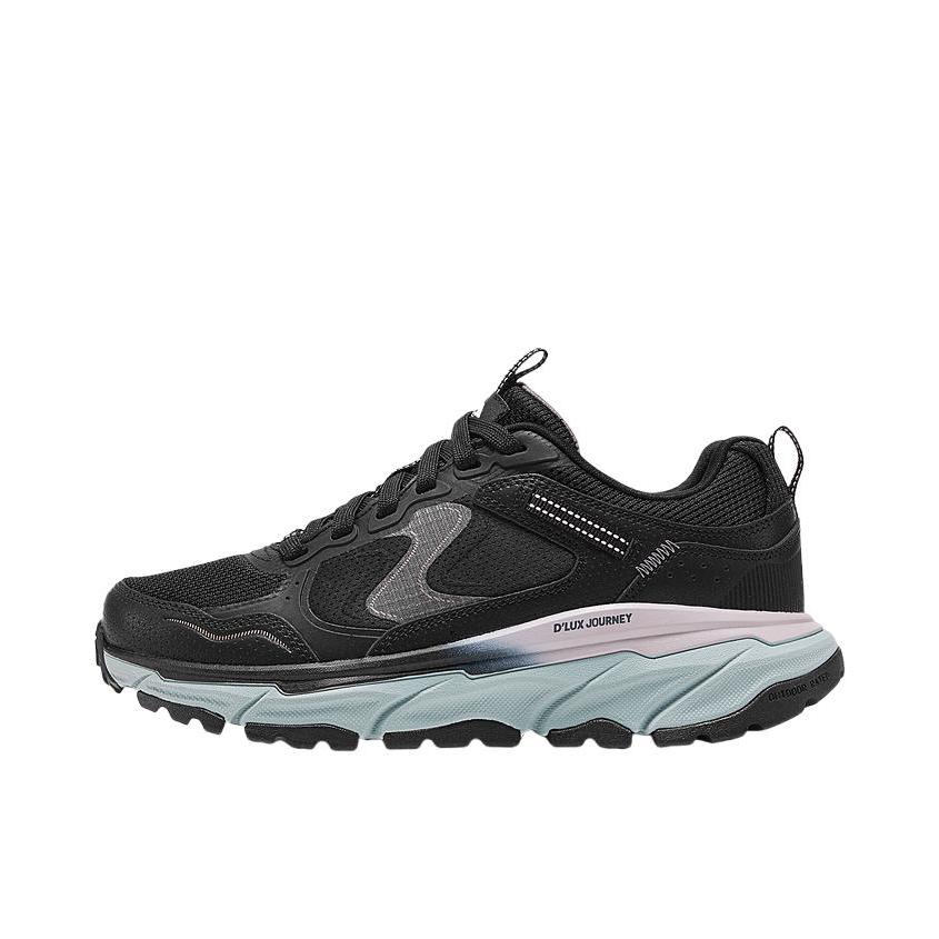 推荐商品：Skechers/斯凯奇  复古 厚底 增高 运动  跑步鞋 户外鞋  180223 女款/黑色/玫瑰金色