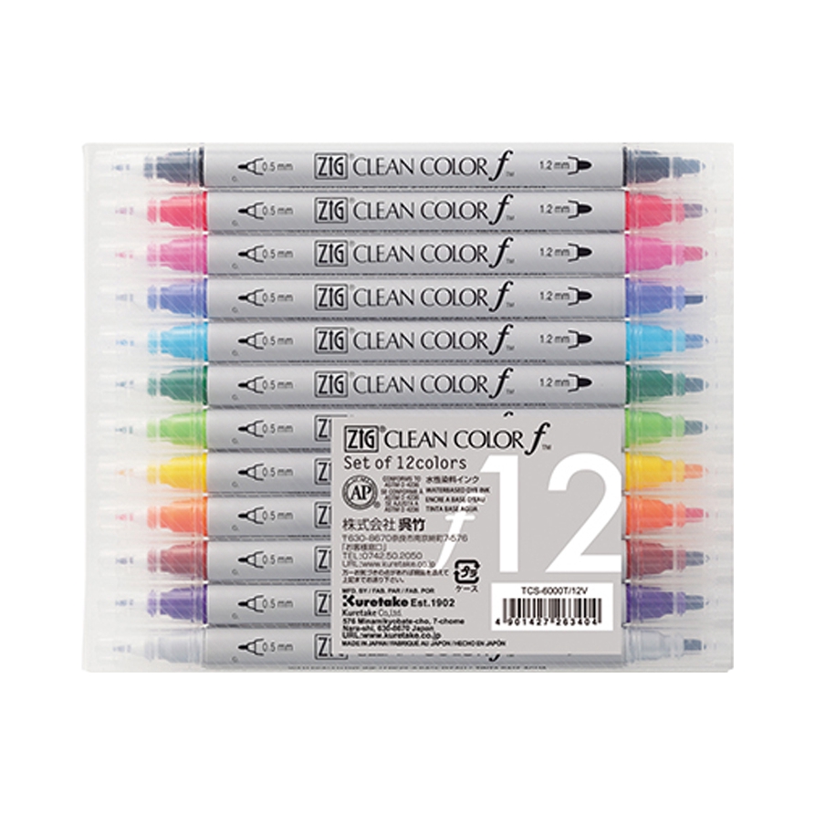 推荐商品：kuretake/吴竹 TCS6000 水性双头马克笔 盒装