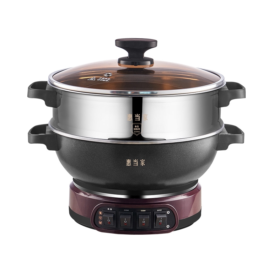 推荐商品：Hui Dang Jia/惠当家 6L 电火锅 煎炸炖煮 底盘加热 蜂窝不粘 HDJXC2