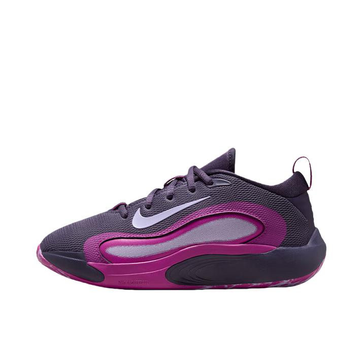 推荐商品：Nike IsoFly 舒适轻便 网面透气 缓震回弹 防滑耐磨 时尚百搭 篮球鞋  大童/紫色 /褐色