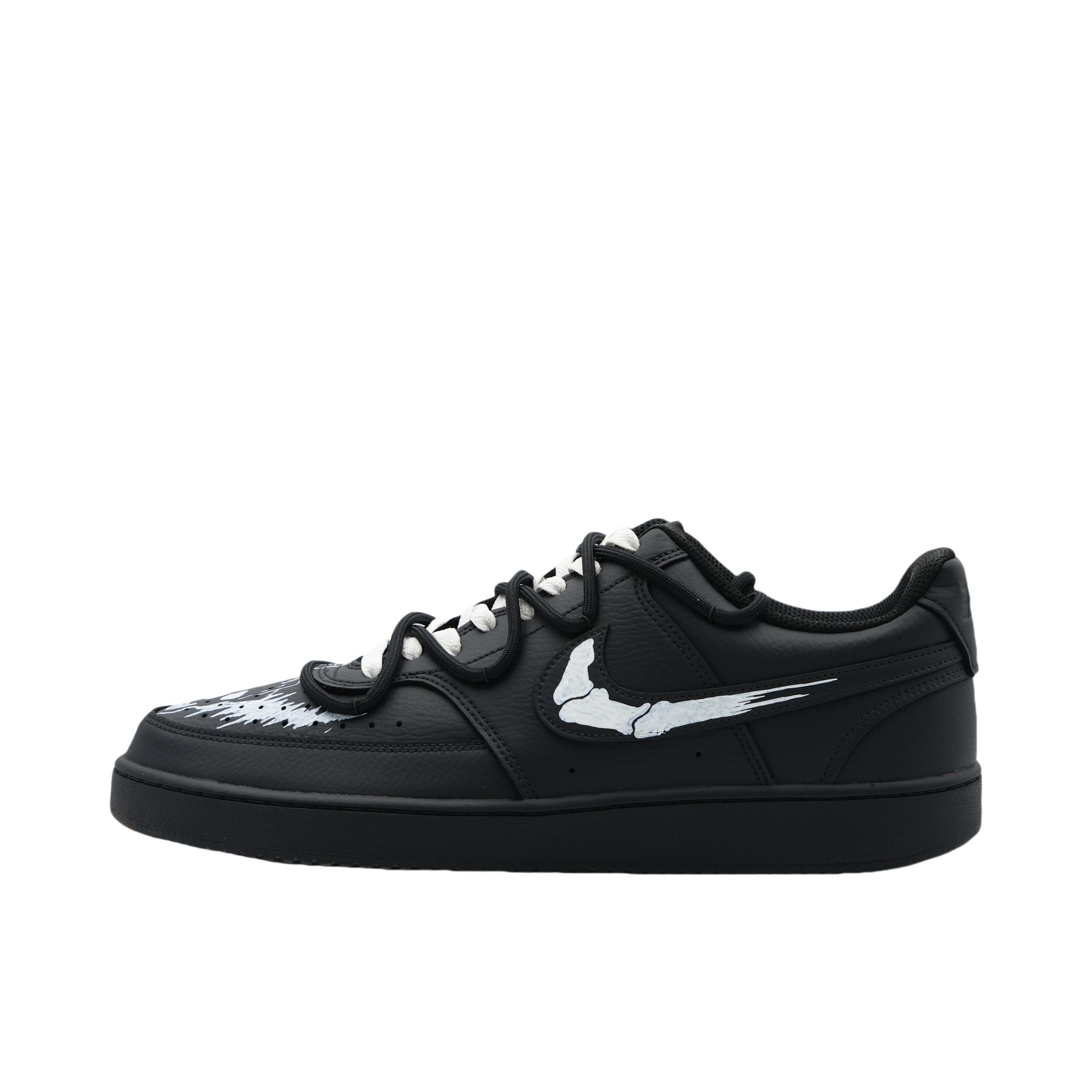 推荐商品：【定制球鞋】Nike Court Vision 板鞋 增高街头风防滑耐磨轻便减震复古潮舒适百搭 摇滚骷髅