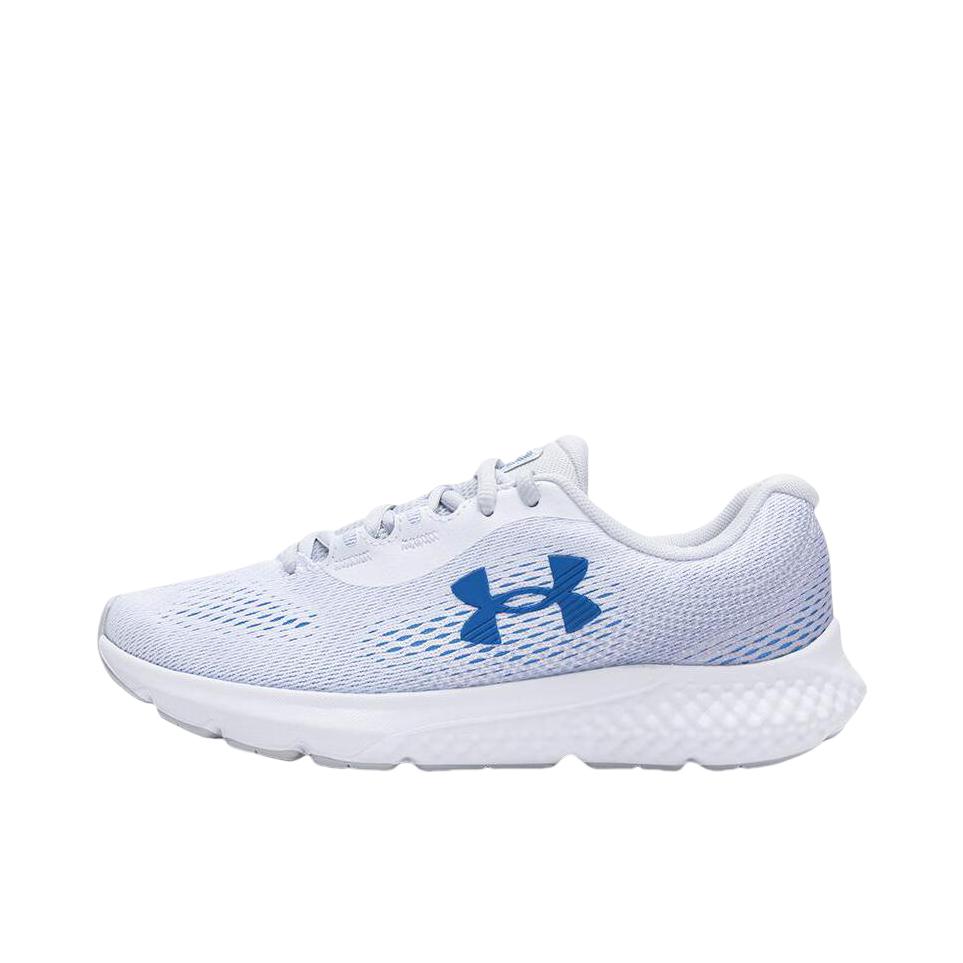 推荐商品：Under Armour/安德玛 Rogue 4 减震 防滑 耐磨 回弹灵活 网面 软底 跑鞋 女款/白色/蓝色