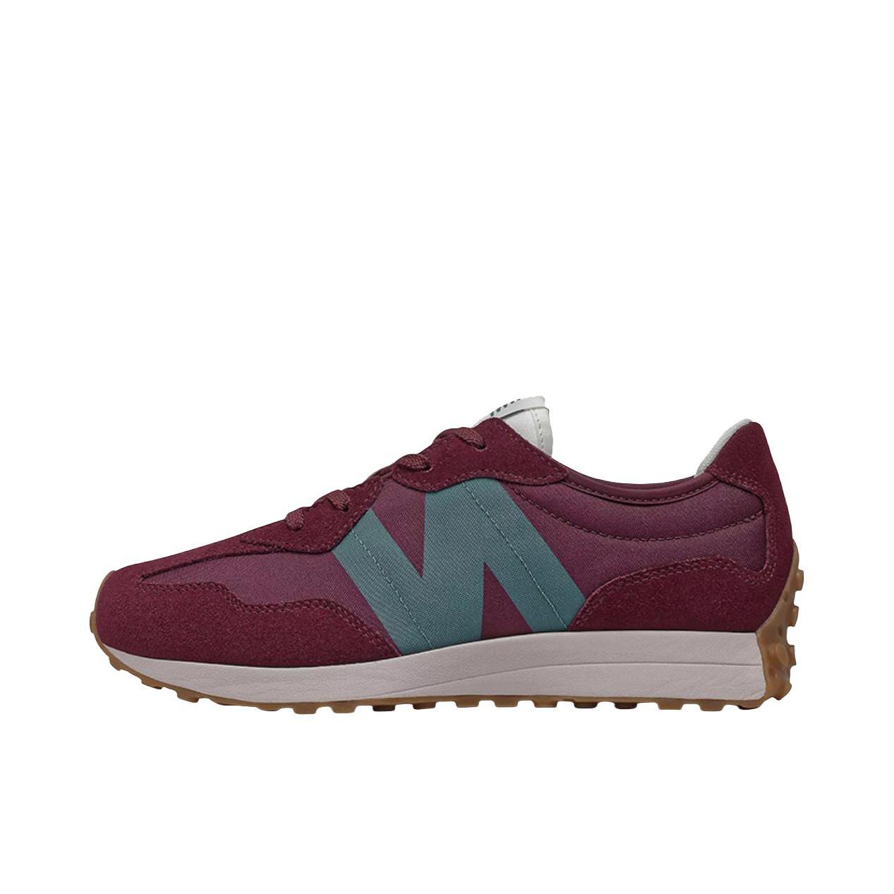推荐商品：【IU同款】 New Balance 327 跑鞋 舒适复古防滑耐磨休闲透气减震拼接运动防水织物慢跑圆头 W宽/大童/石榴红