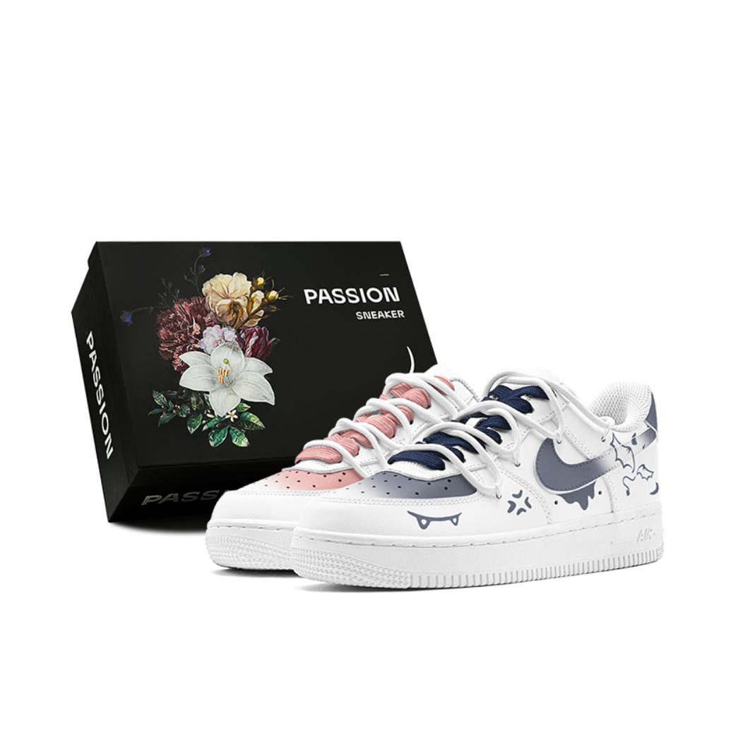 推荐商品：【定制款】 Nike Air Force 1 板鞋 防滑减震耐磨低帮增高 礼盒款/鸳鸯/藏青色  