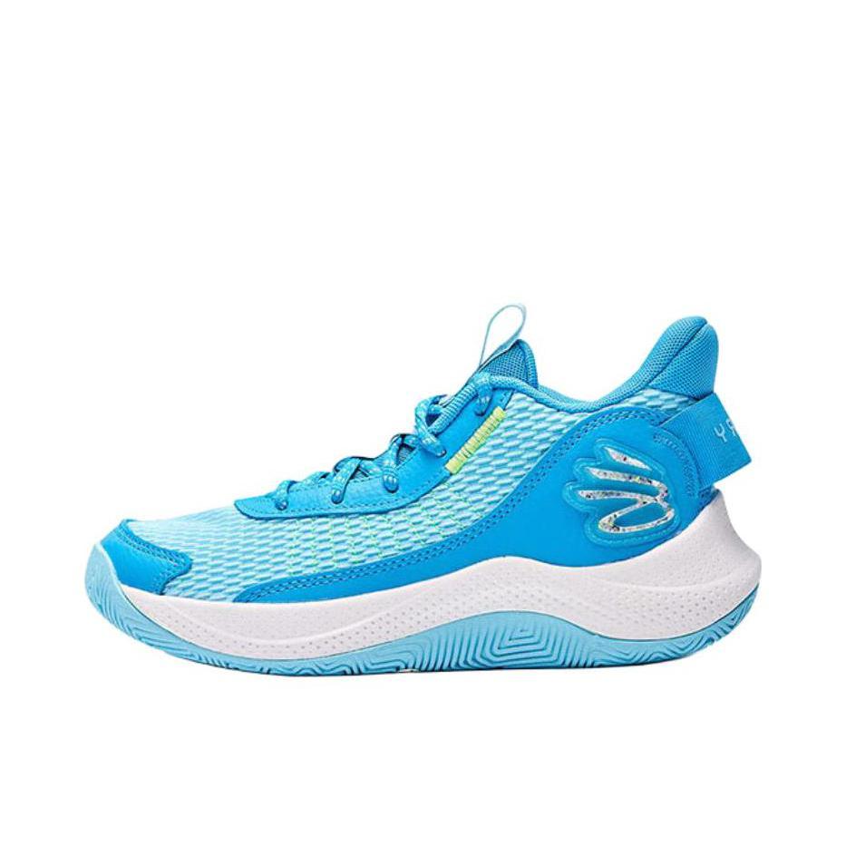 推荐商品：Under Armour/安德玛 Curry 3 Z7 缓震 回弹 圆头 织物 增高支撑 网面 篮球鞋 3026622 大童/蓝色