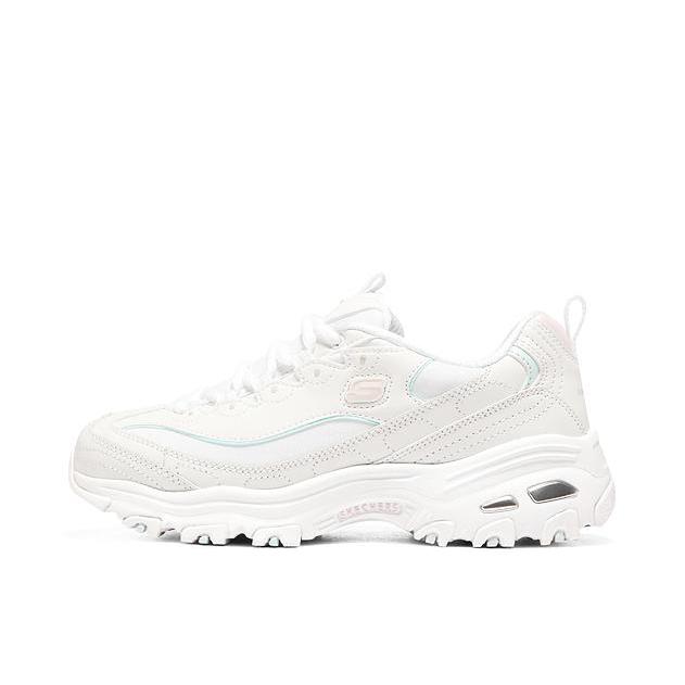 推荐商品：Skechers/斯凯奇 D'Lites 1.0 奶茶熊 熊猫鞋 老爹鞋 闪穿鞋 厚底增高复古缓震百搭 白色/浅粉