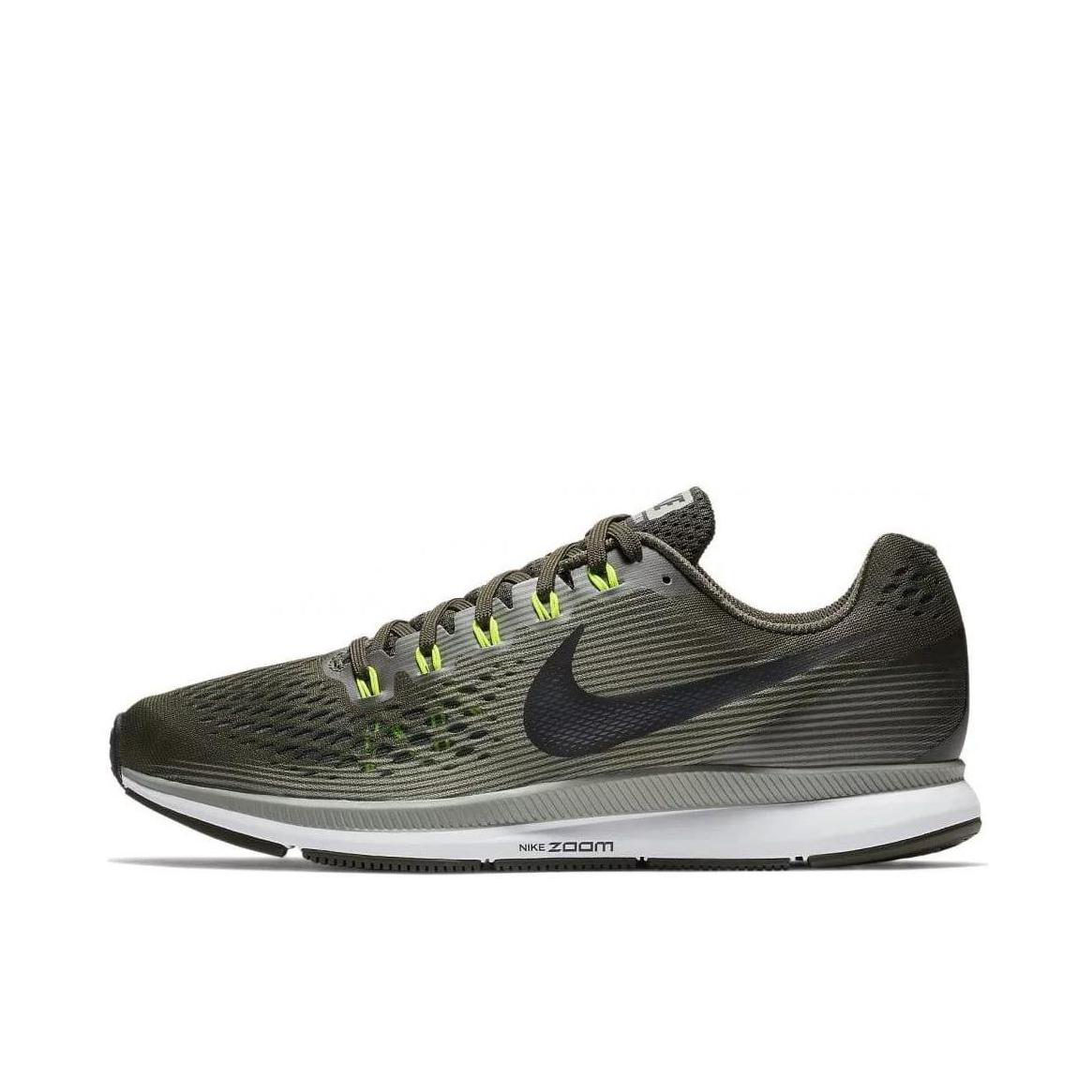 推荐商品：Nike Air Zoom Pegasus 34 跑鞋 时尚百搭网面透气舒适轻便耐磨回弹运动织物低帮马拉松 Dark Stucco/Black 墨绿色