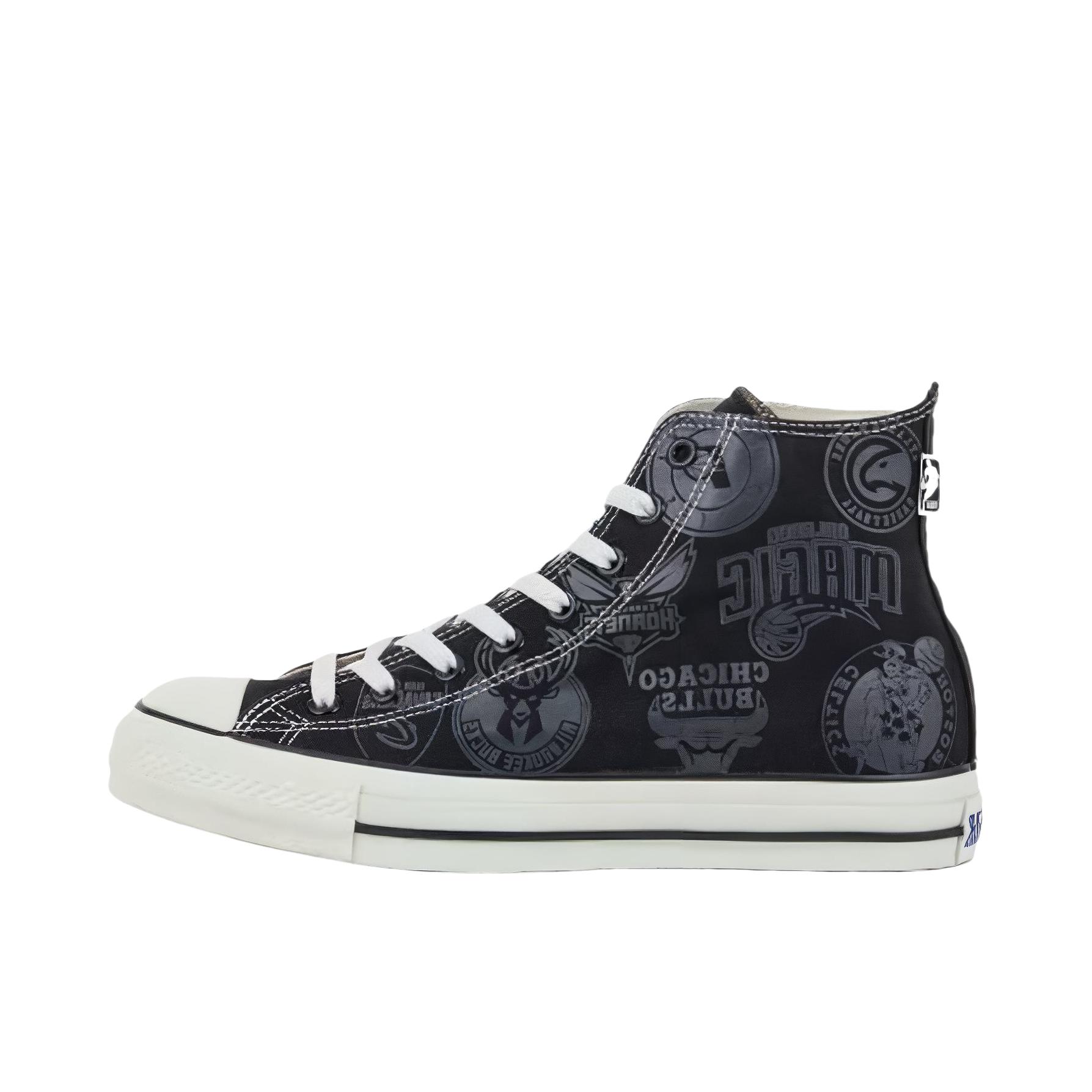 推荐商品：Converse/匡威 All Star Us Hi 帆布鞋 防滑耐磨减震轻便透气高帮休闲潮流复古 NBA Rakuten联名/日版/黑色