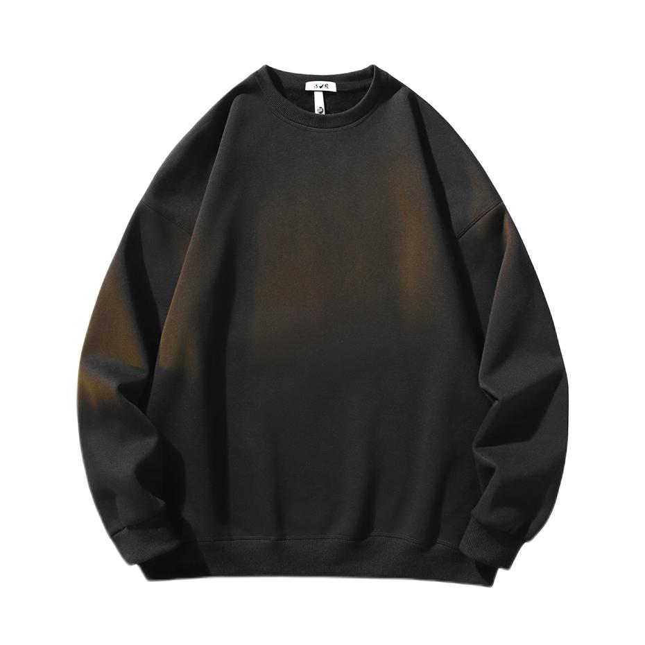 推荐商品：冰飞 落肩加绒加厚套头圆领卫衣 男女同款 LPLYL97 黑