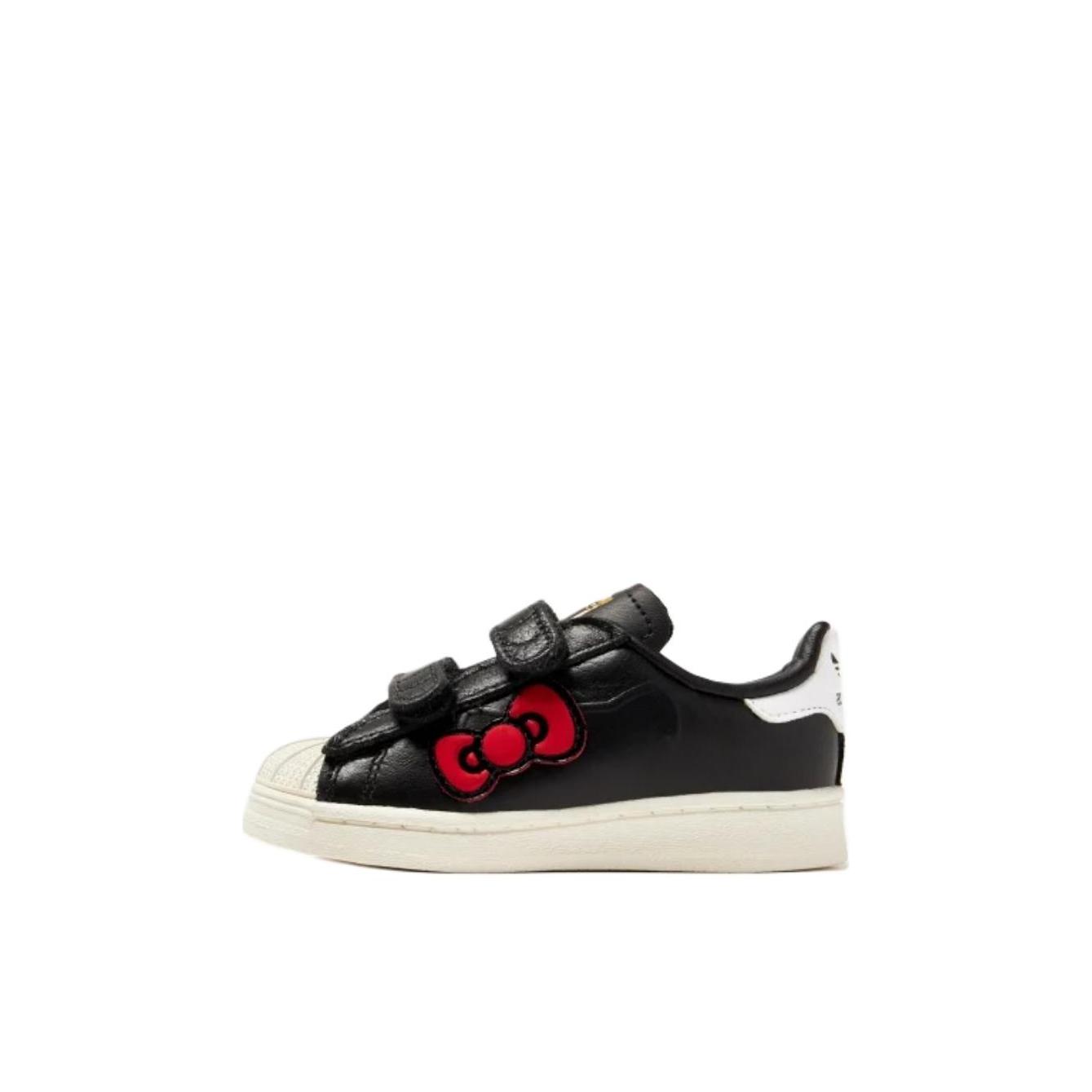 推荐商品：adidas Originals Superstar 贝壳头 魔术贴 板鞋儿童 Hello Kitty联名/婴童/黑色/白色  