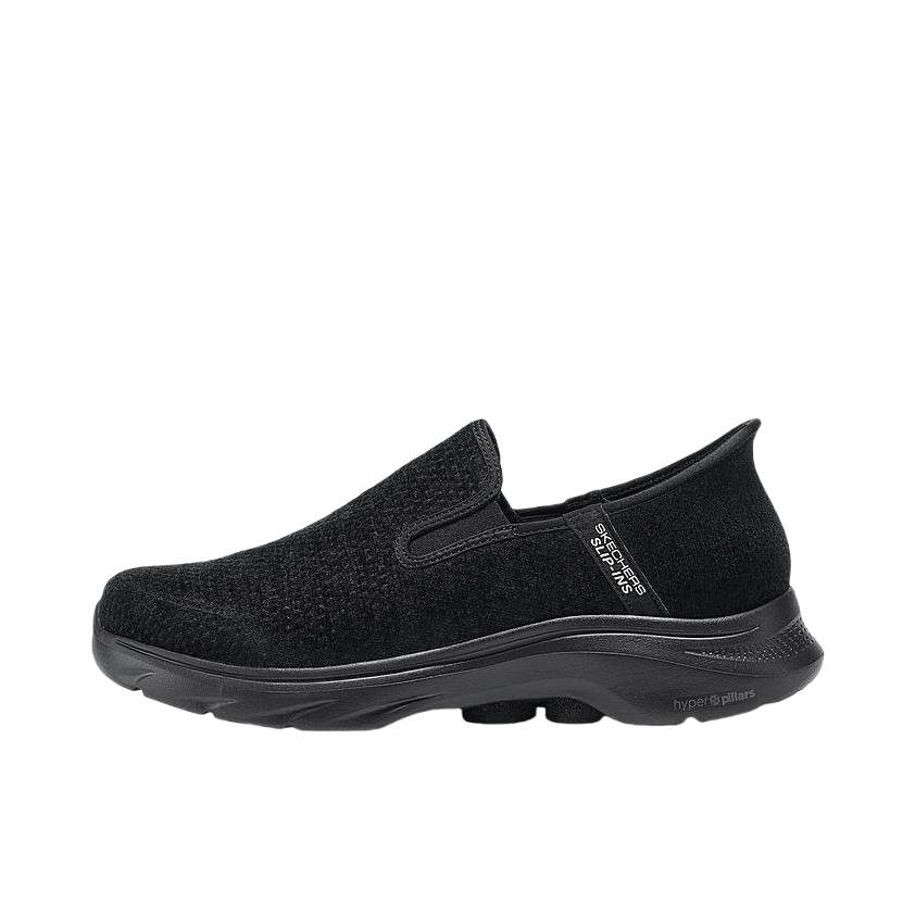 推荐商品：Skechers/斯凯奇 GO WALK 缓震透气 轻质回弹 软底 套脚 舒适耐磨 百搭复古 一脚蹬 运动休闲鞋 全黑色