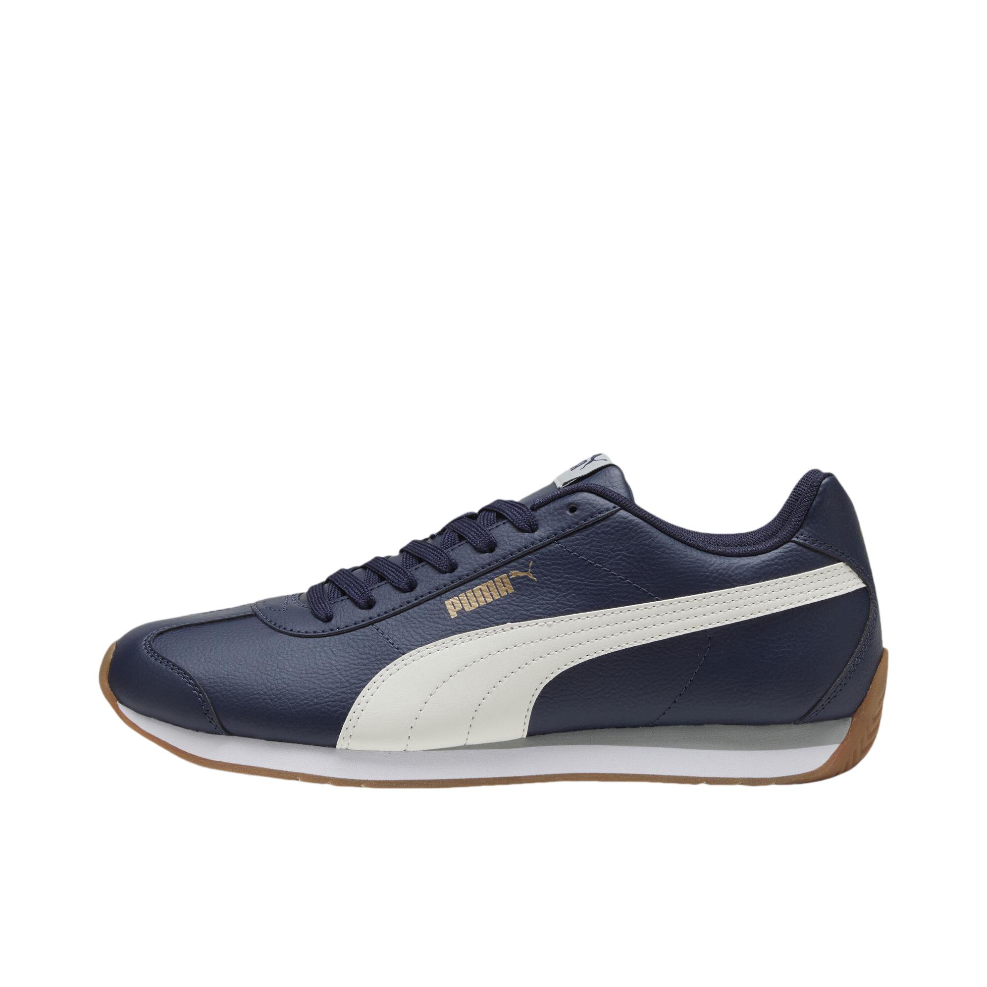 推荐商品：Puma/彪马 Turin 3 运动休闲鞋 防滑耐磨轻便舒适百搭复古薄底 蓝色/灰色/金色 