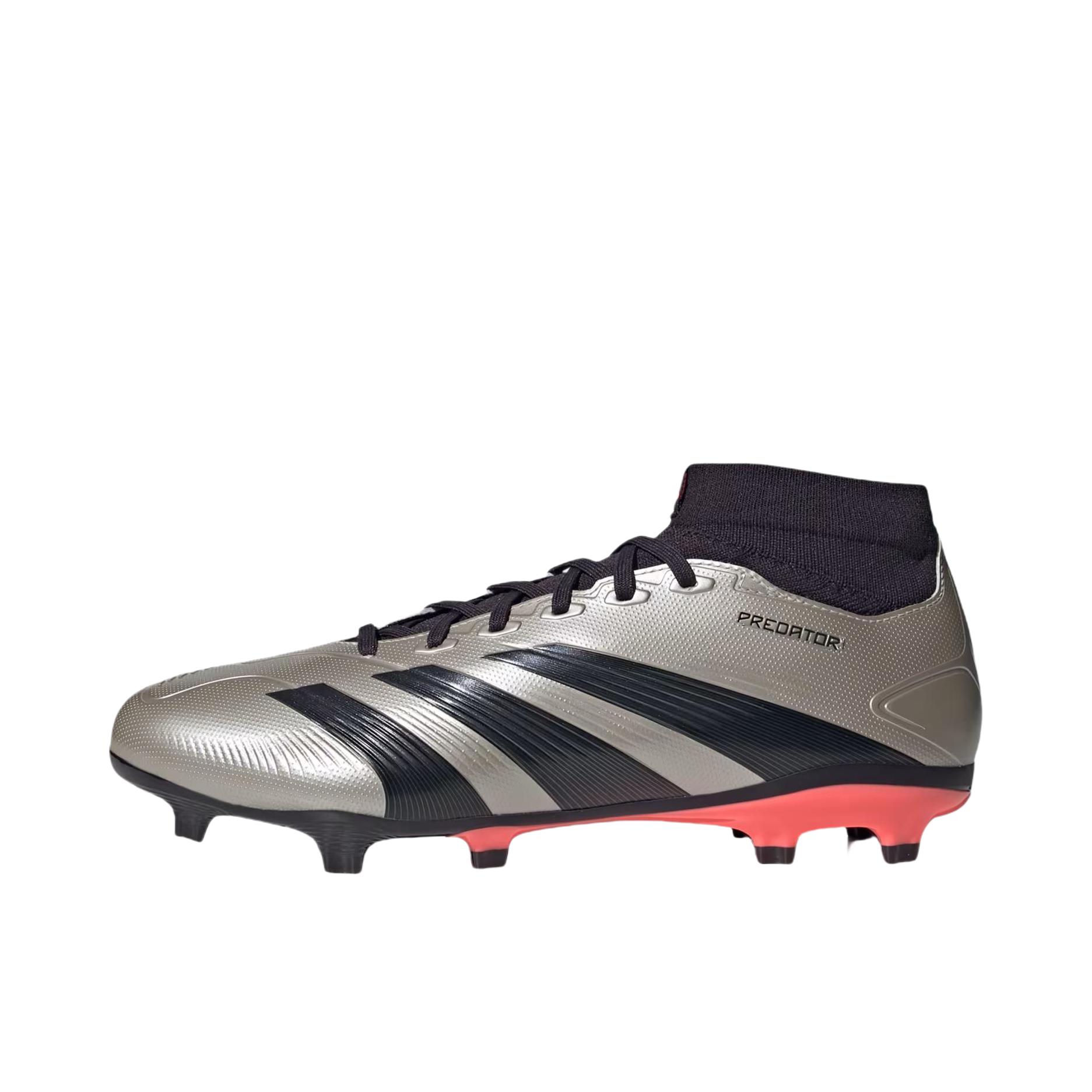 推荐商品：adidas Predator League 2G/3G AG 中端 胶质短钉 人造草皮 柔软耐磨防滑 足球鞋 铂金金属色/极光黑/涡轮增压色 