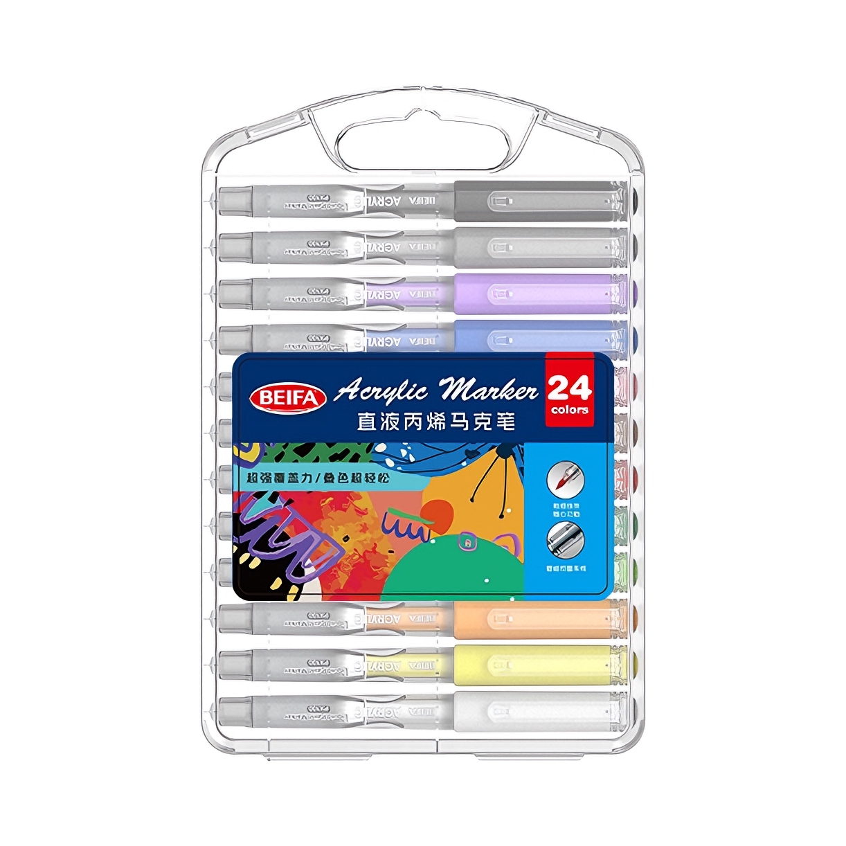 推荐商品：贝发 PX100 直液式丙烯单头马克笔 盒装