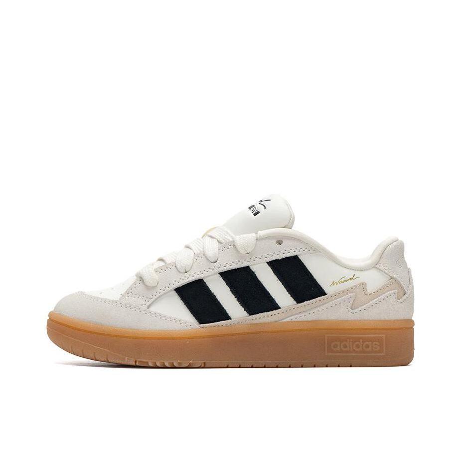 adidas Wcard Adv 面包鞋 板鞋 轻运动合成革防滑耐磨网球风 汉玉白/黑色/奇妙白