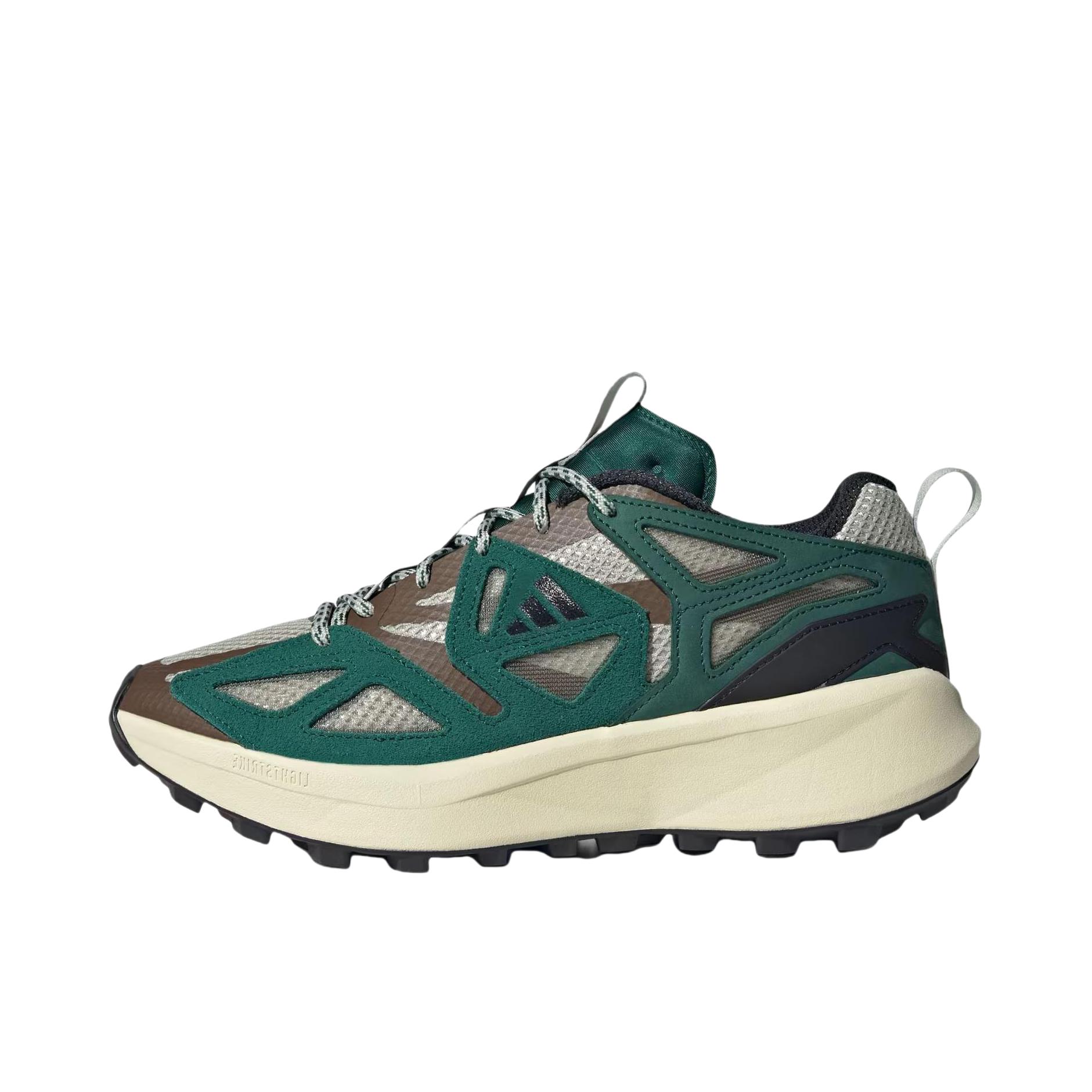 推荐商品：adidas  Kantai Trail  防滑耐磨 低帮橡胶 舒适轻便 时尚百搭  跑步鞋 户外鞋 绿色/米色