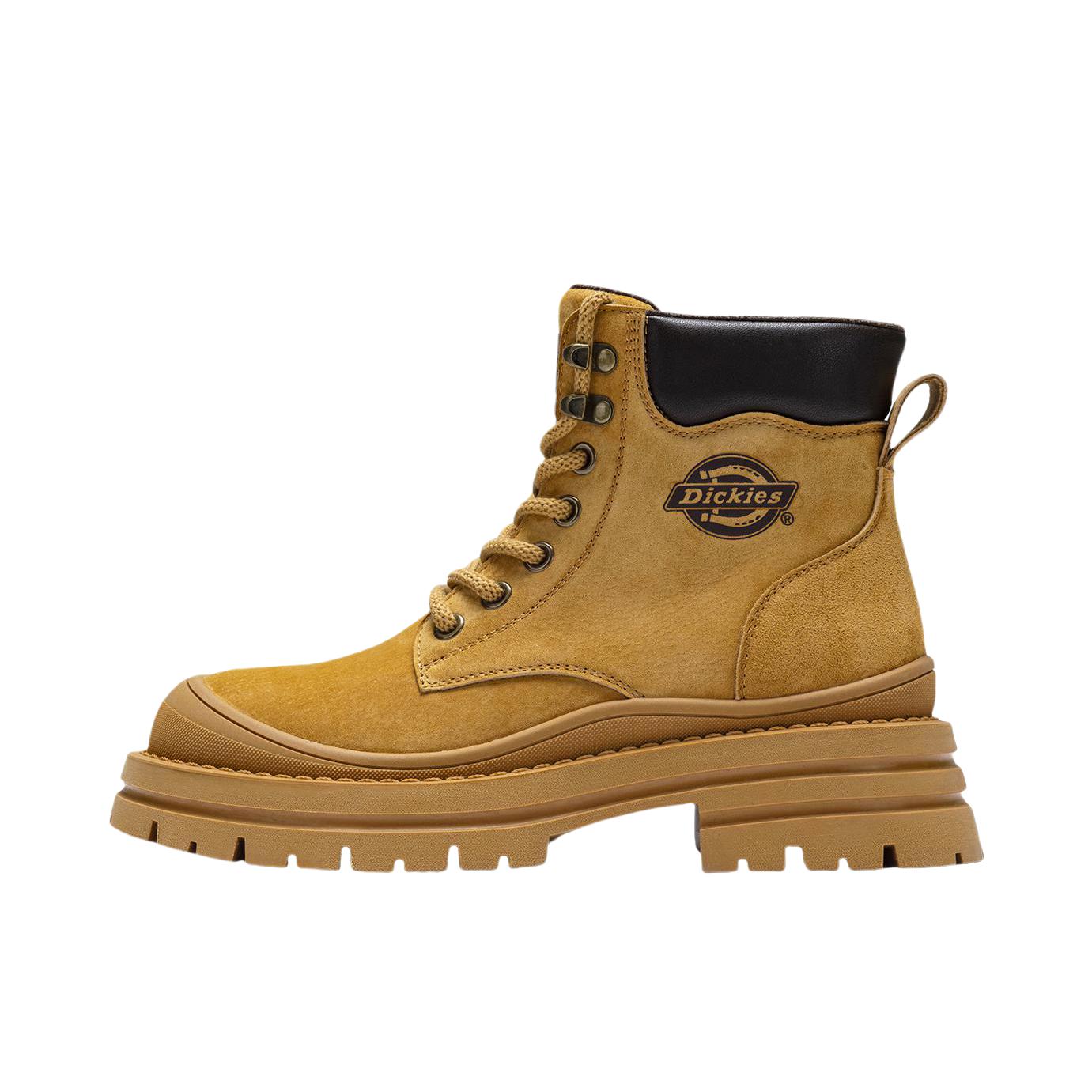 推荐商品：Dickies  舒适软底 短中筒 橡胶 时尚百搭  工装靴 马丁靴  243W50LXS03C 女款/加绒/土黄色