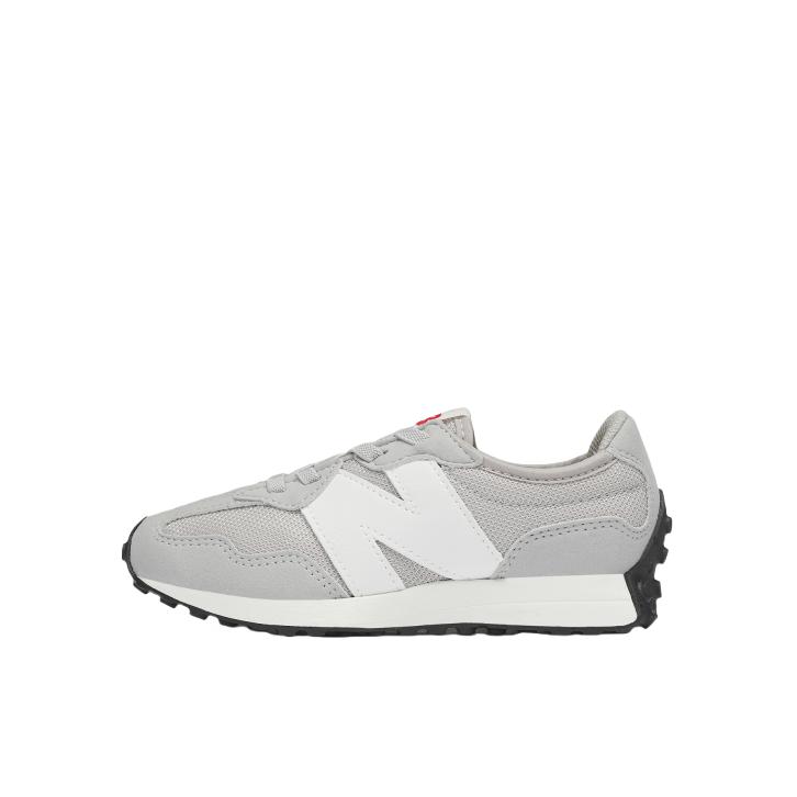 推荐商品：【IU同款】 New Balance 327 跑鞋 舒适复古防滑耐磨休闲透气减震拼接运动防水织物慢跑圆头 小童/浅灰色  