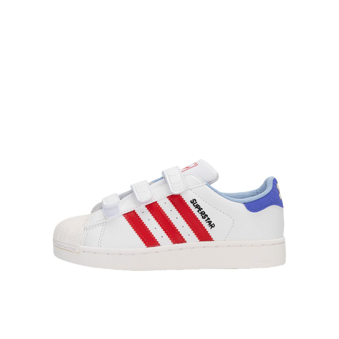 推荐商品：adidas originals Superstar 2 板鞋儿童 贝壳头皮革百搭圆头 低帮/小童/白色/红色/蓝色 