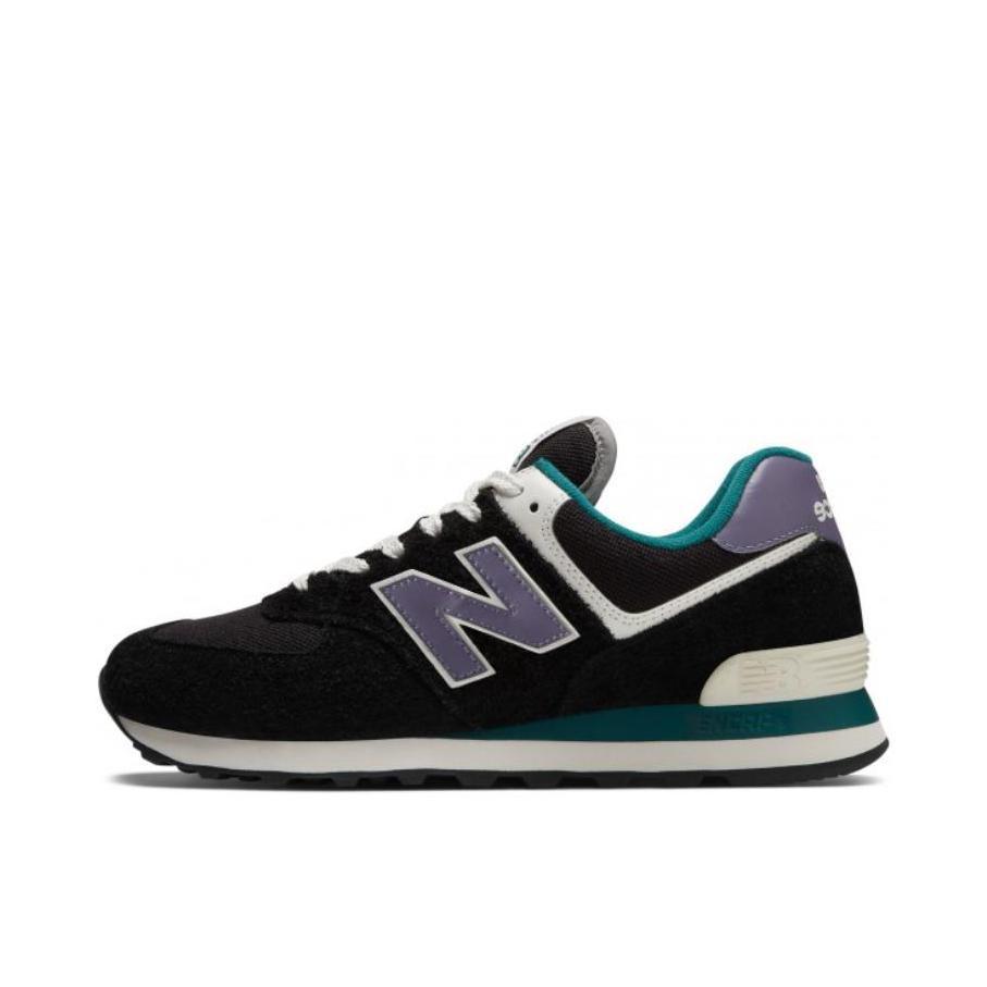 推荐商品：New Balance 574 运动休闲鞋 阿甘鞋 经典复古防滑耐磨缓震舒适透气时尚百搭轻便 D宽/黑色/紫色