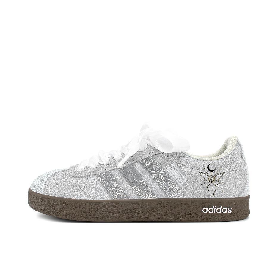推荐商品：【定制球鞋】Adidas neo VL Court 2.0 德训鞋 板鞋 复古轻便耐磨芭蕾风甜美文艺抗冲击性防水 蝶舞幻梦   