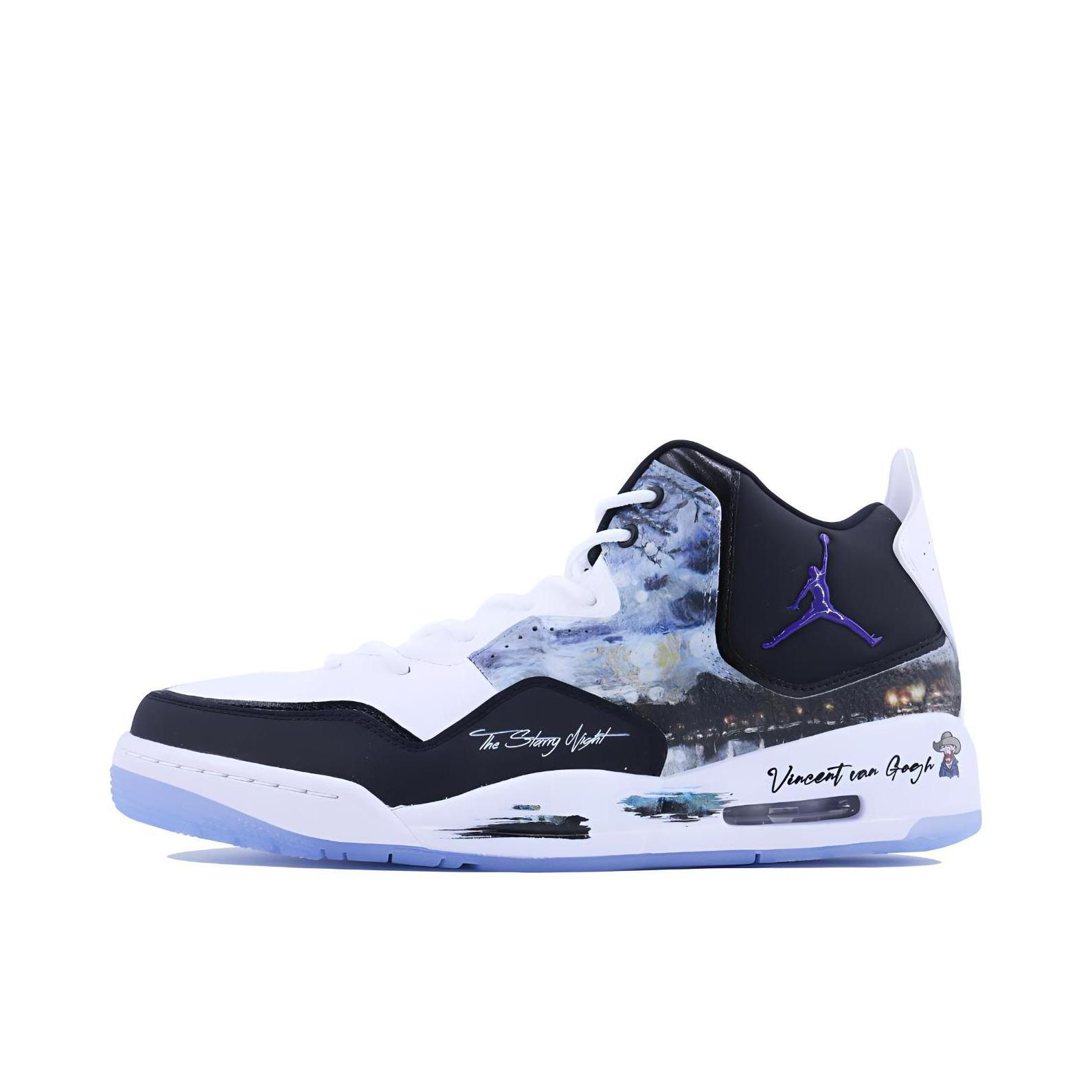 推荐商品：【定制球鞋】Jordan Courtside 23 美式时尚 百搭潮流 防滑耐磨 减震 泼墨做旧 美拉德 甜美复古 包裹性 增高轻便 板鞋防水 星空