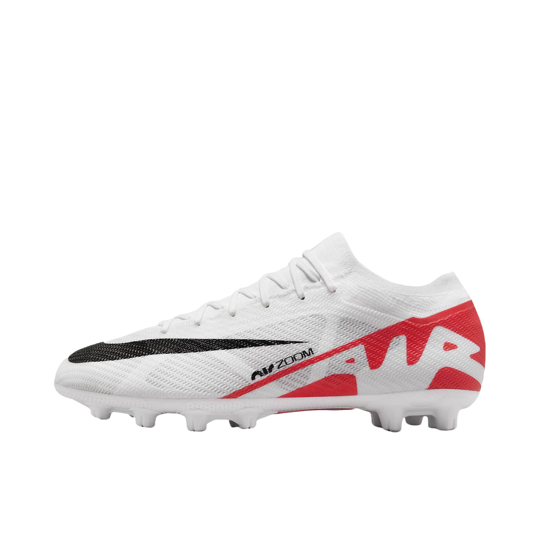推荐商品：Nike Mercurial Vapor 15 Pro HG 高端 胶质短钉 硬地 圆头减震防滑 足球鞋 白色/红色