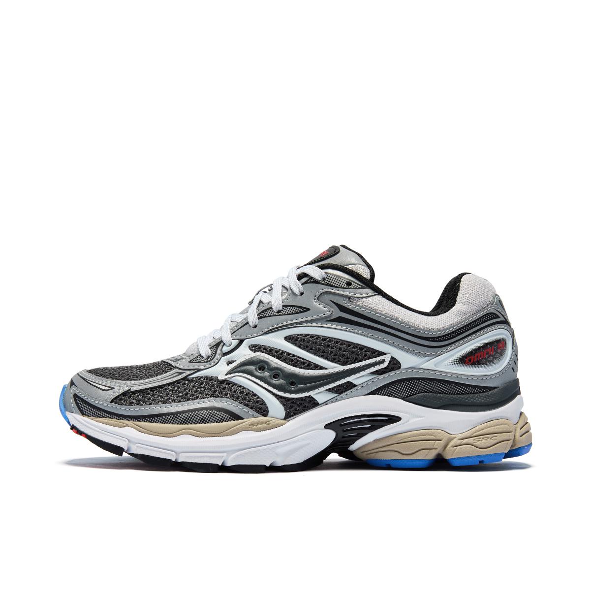 推荐商品：Saucony/索康尼 ProGrid Omni 全擎 9 防滑耐磨 舒适透气 支撑 缓震轻便 低帮 圆头 复古潮流 跑鞋 深灰色/银色
