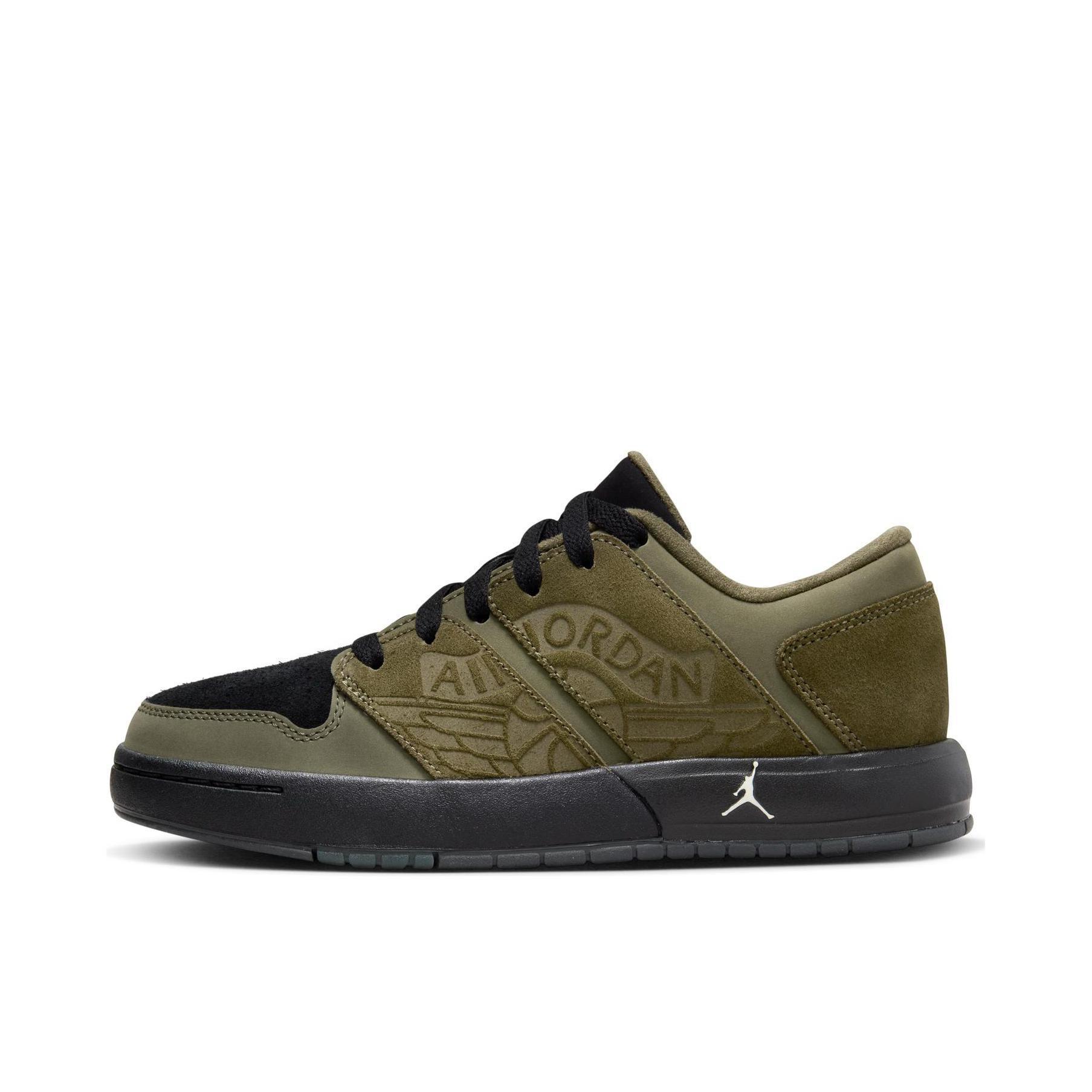 推荐商品：Jordan Nu Retro 1 复古透气 防滑耐磨 缓震 板鞋 GS/绿色/灰色