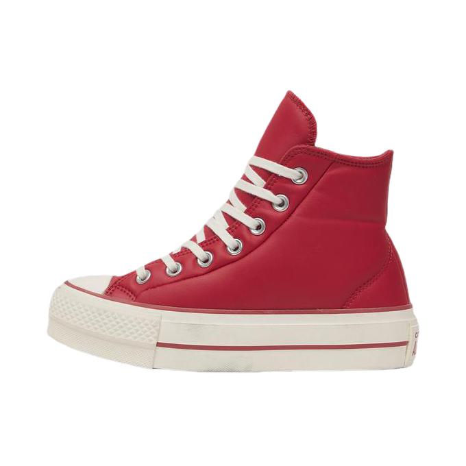 推荐商品：Converse/匡威 Chuck Taylor All Star Lift 帆布鞋 简约复古经典防滑耐磨舒适厚底圆头甜酷贴合松糕底流光风 女款/红色/白色