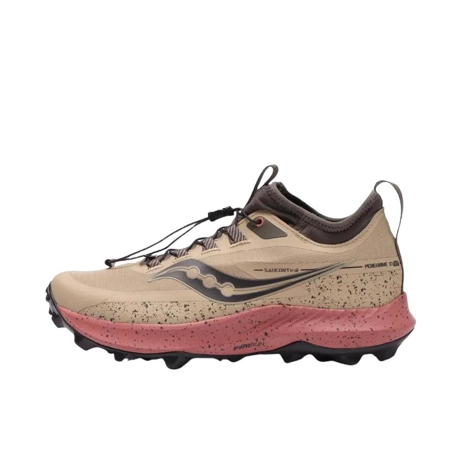 推荐商品：Saucony/索康尼 Peregrine 游隼13 户外越野 舒适缓震 网布透气 防滑耐磨 稳定 跑山 跑鞋 女款/棕色/褐色