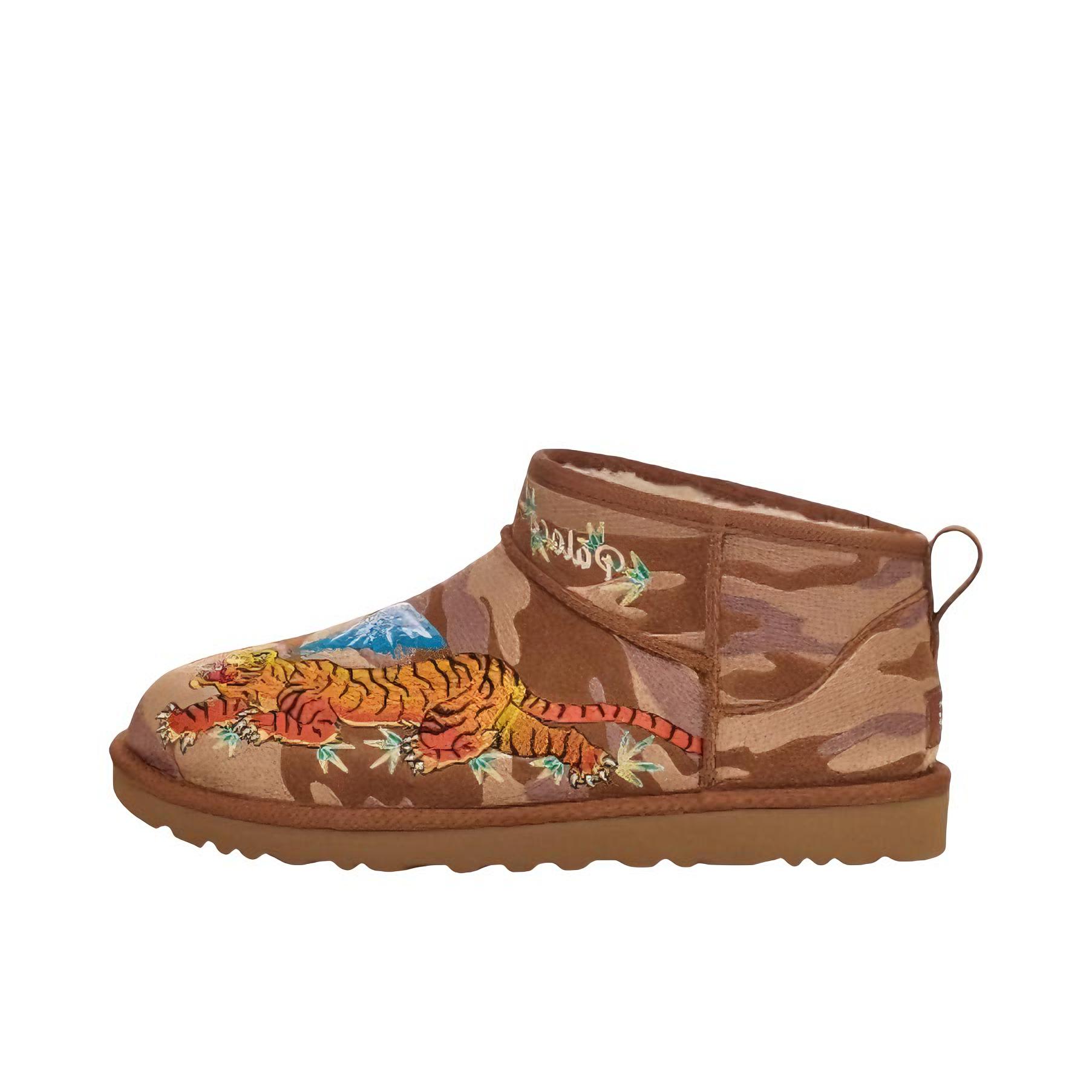 推荐商品：UGG CLASSIC ULTRA MINI 舒适 防滑 百搭 雪地靴 中帮/PALACE联名/棕色