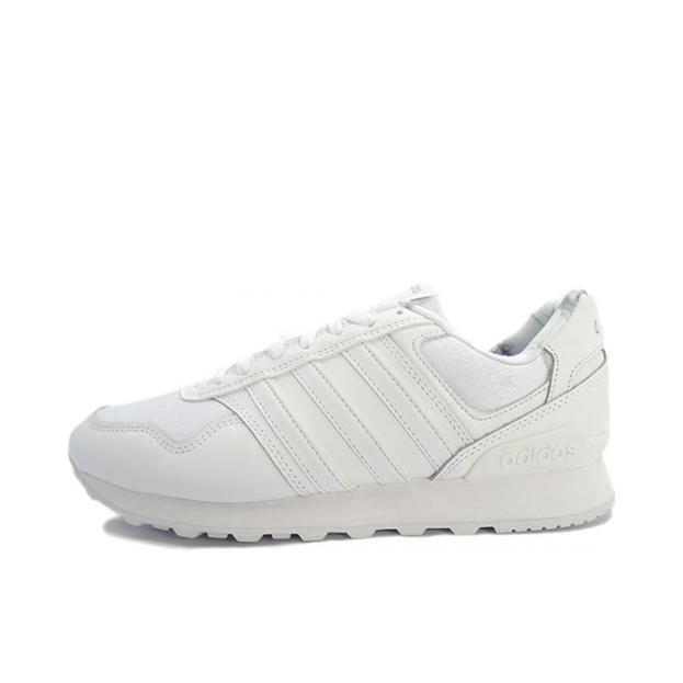 推荐商品：adidas NEO 10K 运动休闲鞋 碳板潮流复古减震防滑耐磨网面透气轻便低帮 Triple White 纯白
