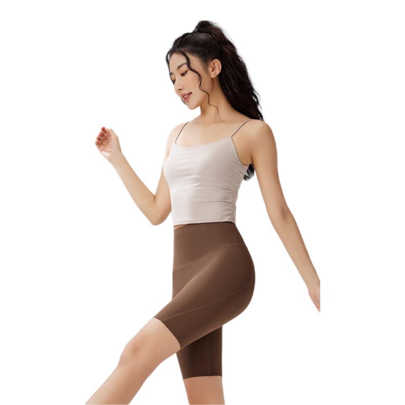 推荐商品：MissWiss  五分高腰外穿高弹打底裤 女装 SK24002 松椰咖