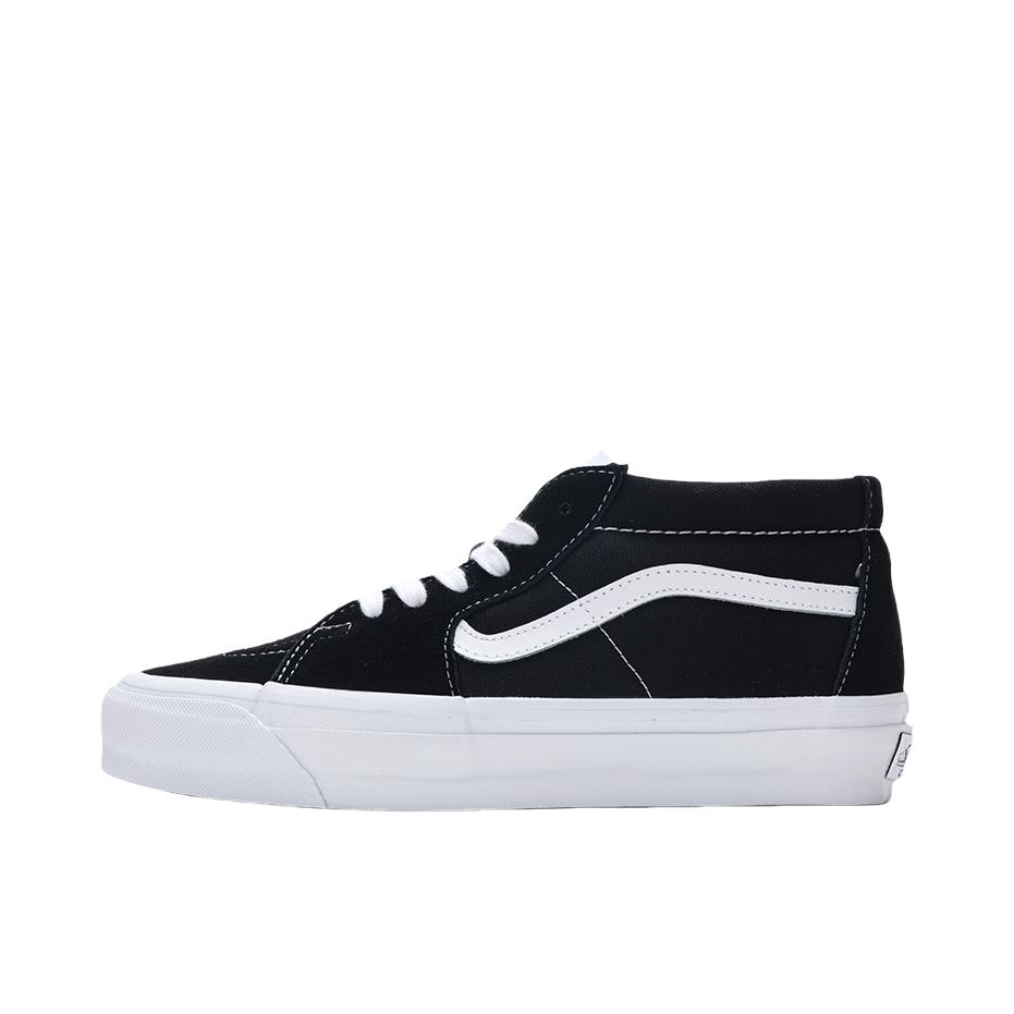 推荐商品：Vans/范斯 SK8-Mid 板鞋 潮流拼接复古百搭防滑耐磨 白色/黑色