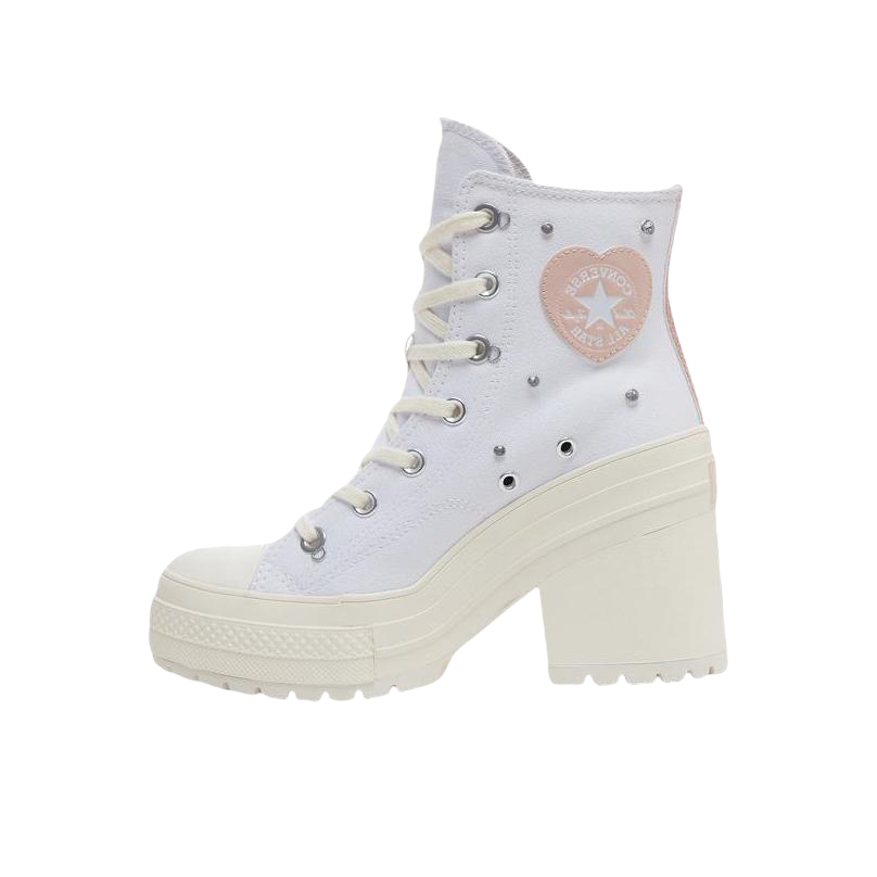 推荐商品：Converse/匡威 Chuck 70 De Luxe 防滑耐磨 粗跟 圆头 系带 高跟鞋 A06782C 白色