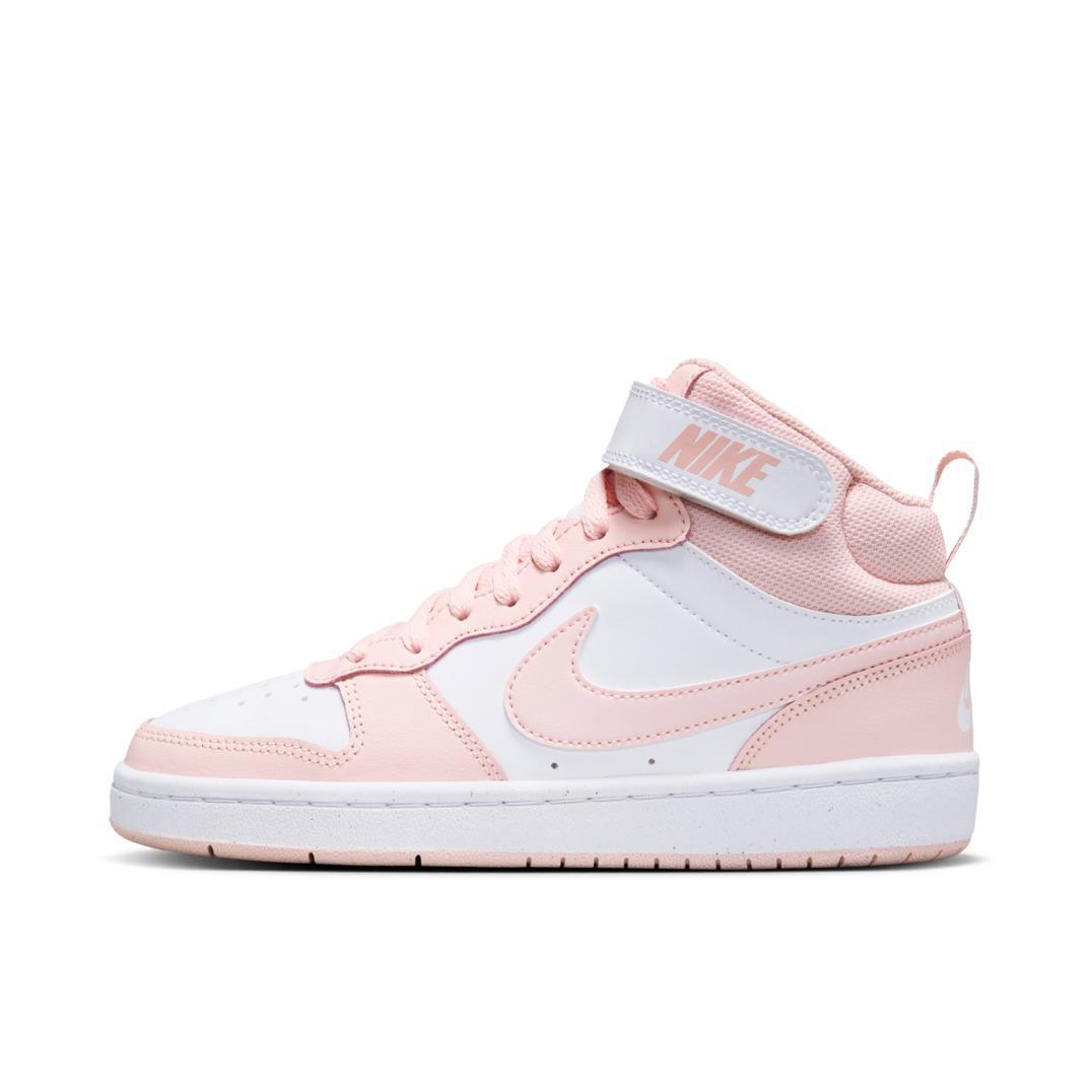 推荐商品：Nike Court Borough 2 板鞋 复古时尚支撑舒适百搭轻便防滑 GS/中帮/粉色/白色