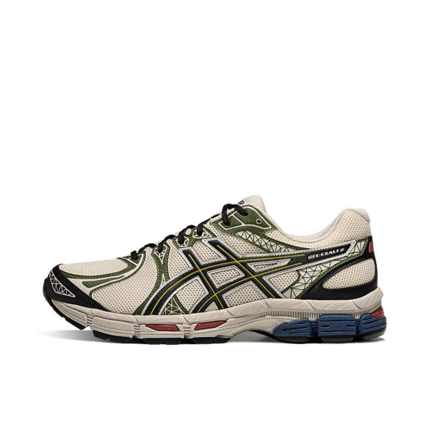 推荐商品：Asics/亚瑟士 Gel-Exalt 2 跑鞋 缓震型轻便回弹舒适网面透气百搭时尚织物训练柔软 米色/绿色
