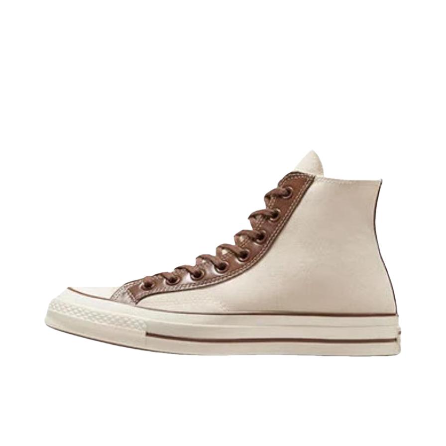 推荐商品：Converse/匡威 Chuck 70 帆布鞋 防滑耐磨薄底轻便透气舒适百搭复古时尚贴合圆头流光风 白色/棕色