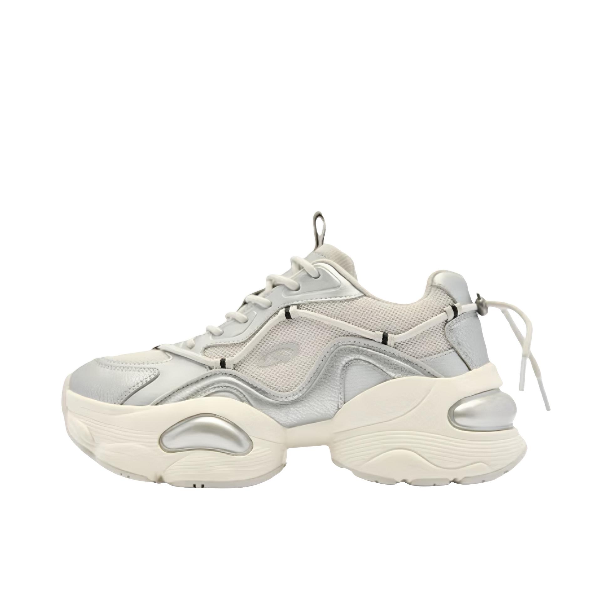 推荐商品：乔丹体育 冬季 轻便 厚底 增高 老爹鞋 QDL042251419 女款/淡灰色/银色