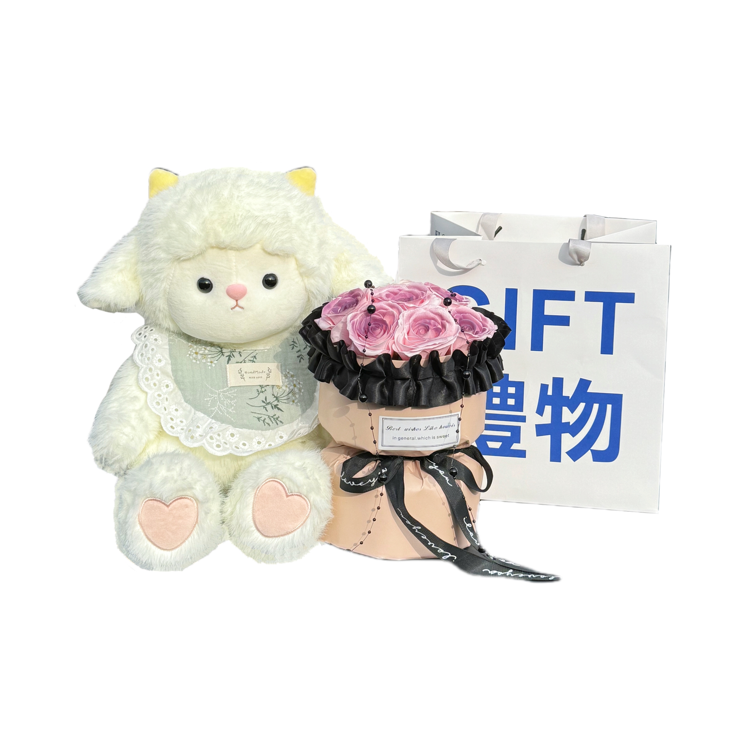 推荐商品：楚质 软萌围兜小羊 baby晚安系列 毛绒玩具