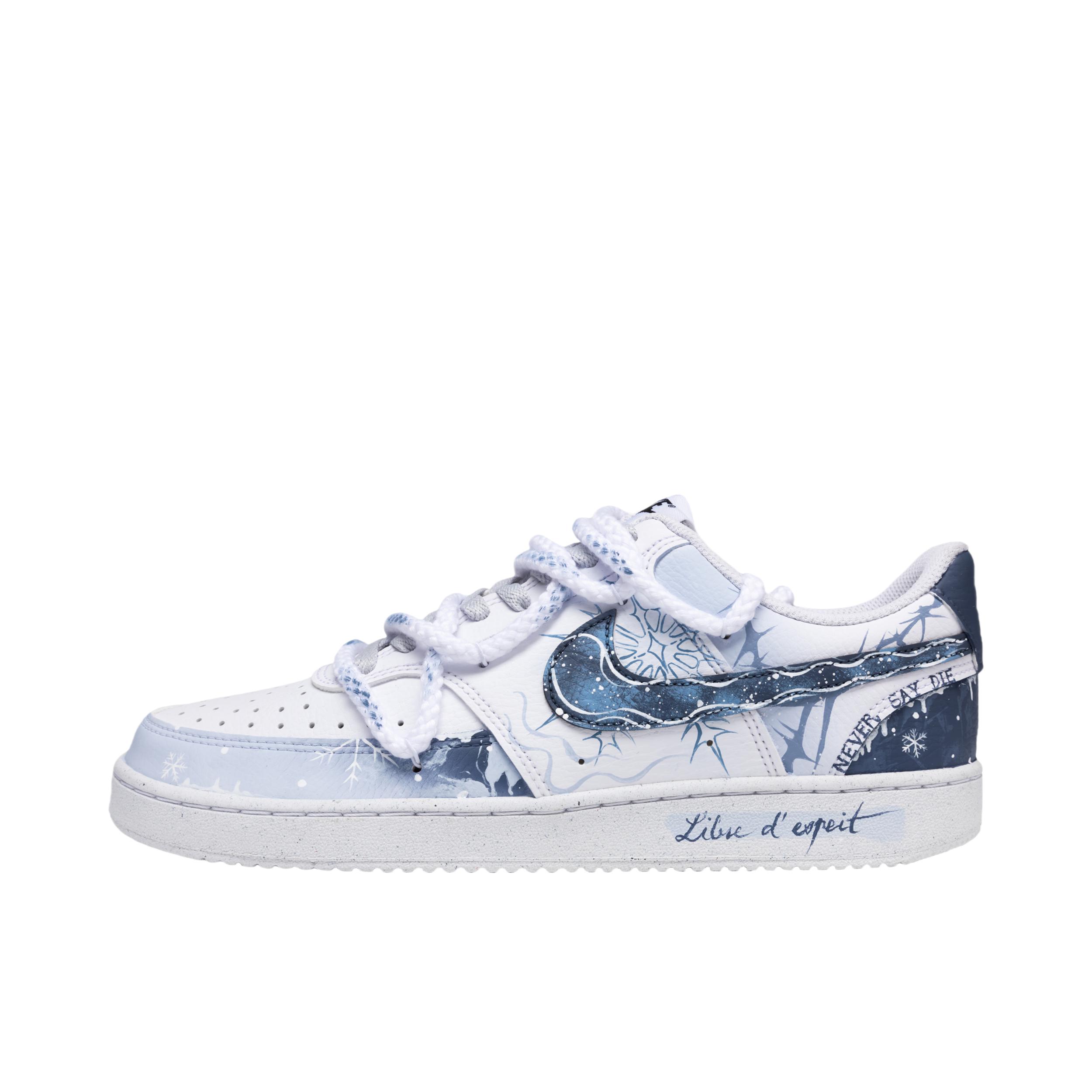 推荐商品：【定制球鞋】 Nike Court Vision 1 板鞋 防水美式简约防滑减震复古 极北雪境