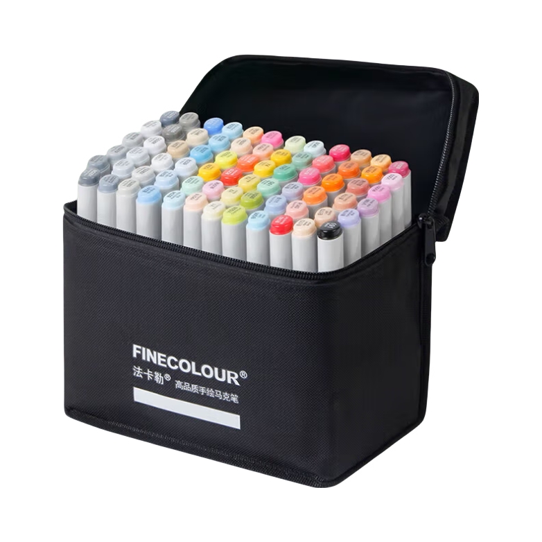 推荐商品：FINECOLOUR/法卡勒 1代 经典色系 油性双头马克笔套装 袋装