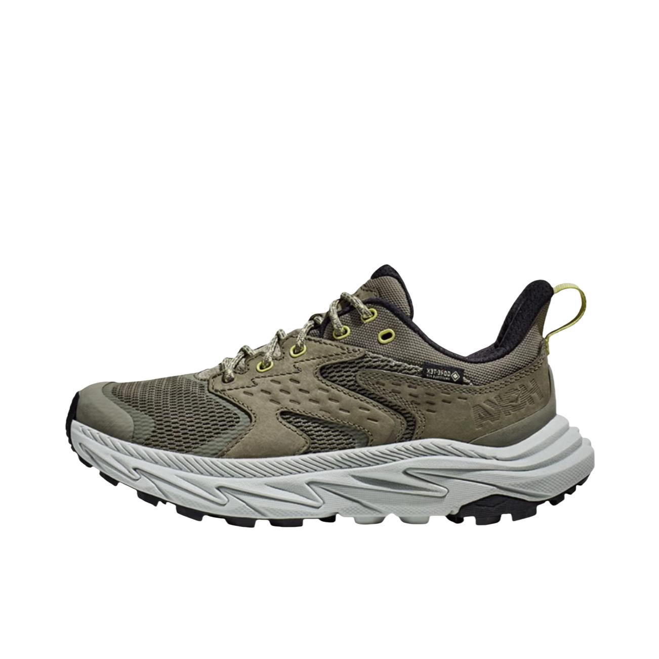 推荐商品：HOKA ONE ONE Anacapa 2 牛皮 增高 防滑耐磨 织物 合成革 防水 登山鞋 户外休闲鞋 女款/墨橄榄绿/水星灰