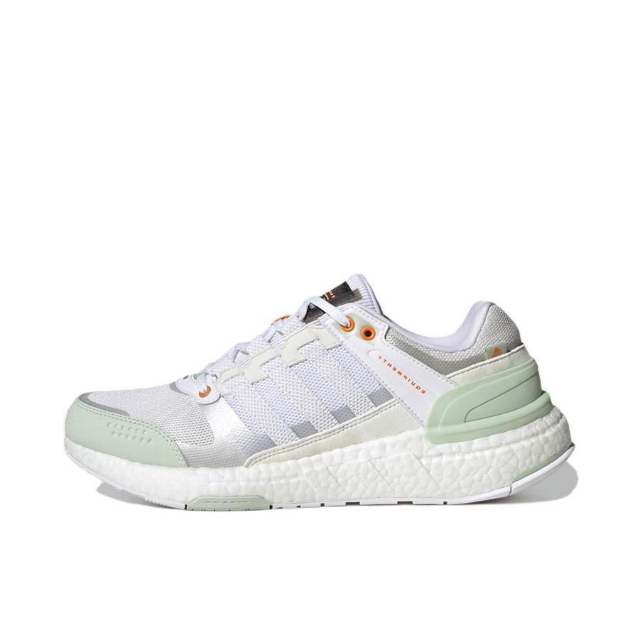 推荐商品：adidas Equipment+ 跑鞋 缓震防滑耐磨舒适轻便透气网面全掌织物回弹轻运动 白色/绿色