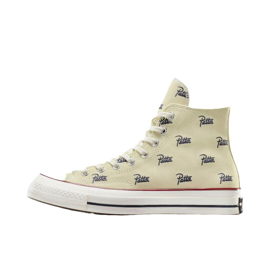 推荐商品：Converse/匡威 Chuck 70 帆布鞋 防滑耐磨薄底轻便透气舒适百搭复古时尚贴合圆头流光风 Patta联名/米色
