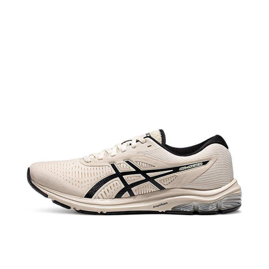 推荐商品：Asics/亚瑟士 Gel-Pulse 12 跑鞋 防滑耐磨缓震回弹织物网布舒适透气合成革 米色/黑色
