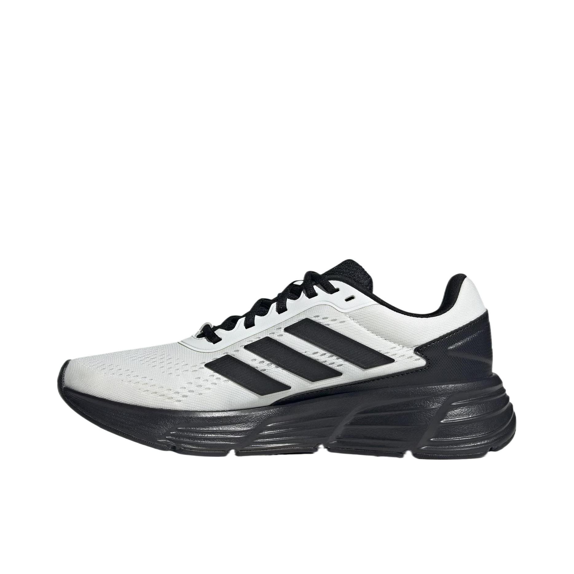 推荐商品：adidas Galaxy Step 跑鞋 健步防滑耐磨系带橡胶贴合轻便训练体测 黑色/白色