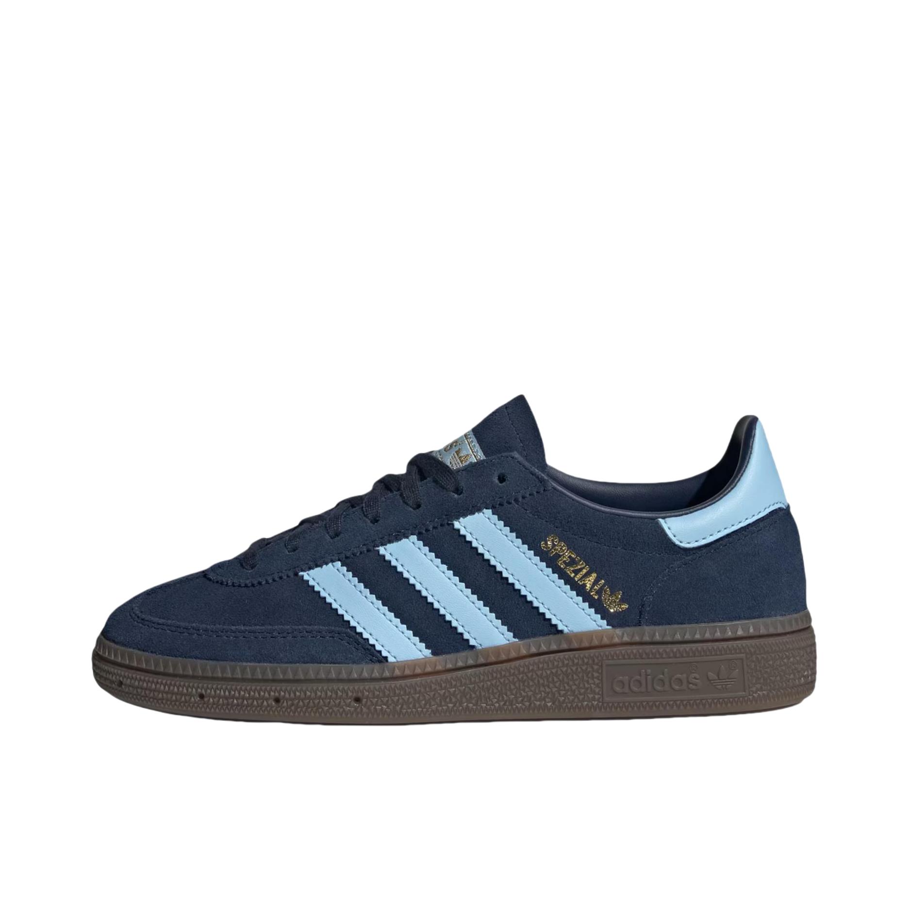 推荐商品：adidas Originals Handball Spezial 薄底鞋 T头鞋 德训鞋 板鞋 简约百搭复古轻便防滑耐磨贴合圆头耐穿 大童/深蓝色 
